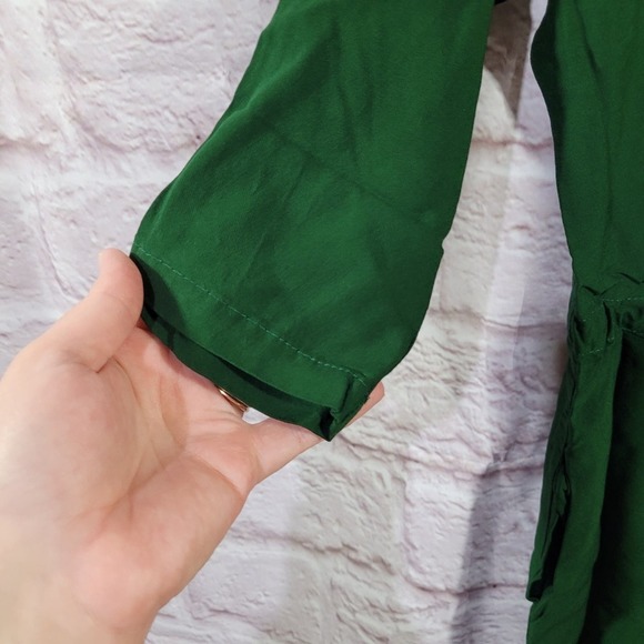 Zara Emerald Green Half Sleeve Drawstring Waist Casual Dress - Picture 6 of 12